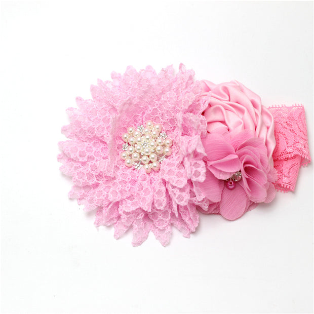 Children's Hair Ribbon Chiffon Rose In Color