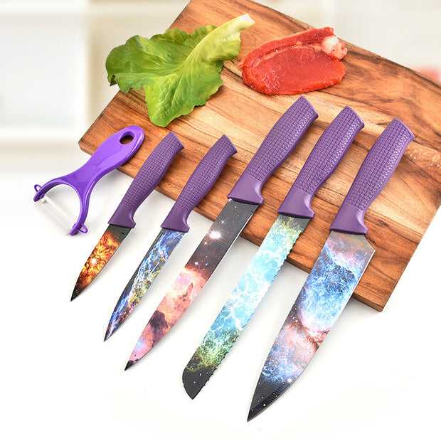 Creative New Stainless Steel Star Pattern Six-Piece Knife