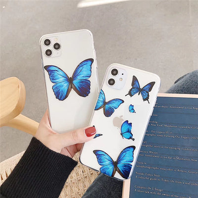 Blue butterfly phone case