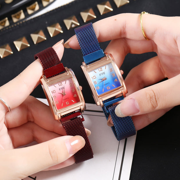 Magnetic buckle casual quartz female watch