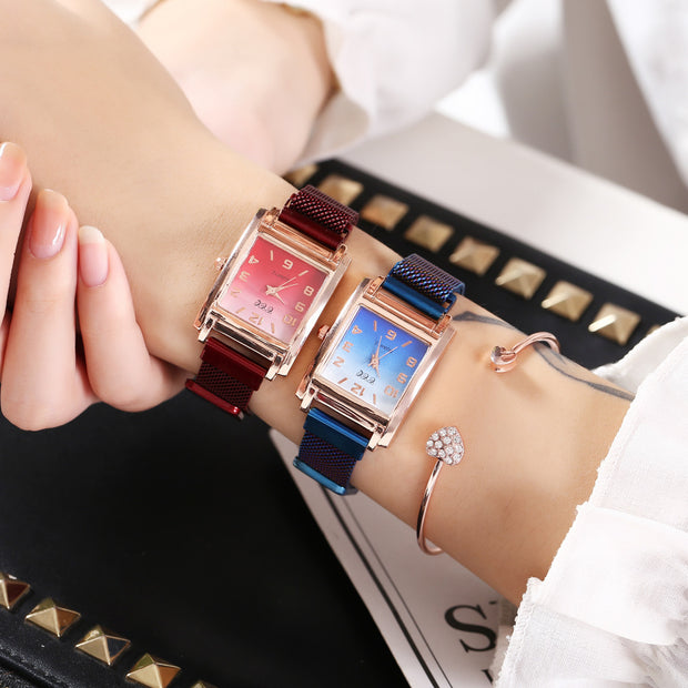 Magnetic buckle casual quartz female watch