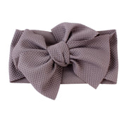 Pure Color Bowknot Seersucker Baby Headwear