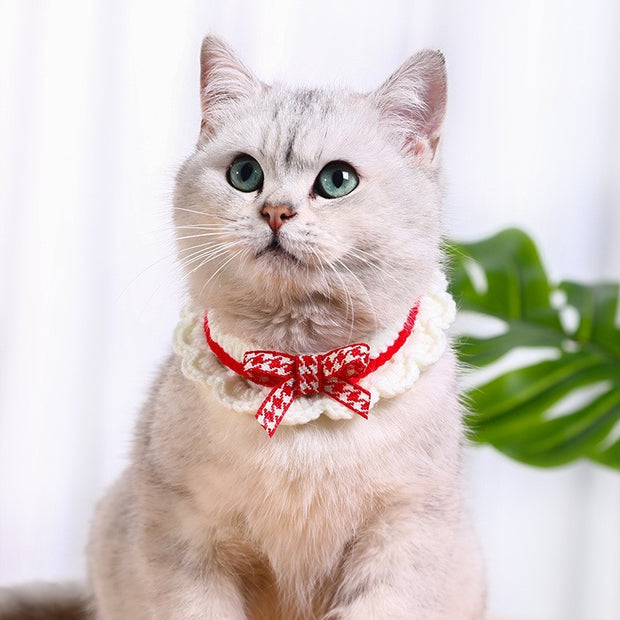 Pet Accessories Cat Drool Towel Hand-woven Kitten Collar Bib Pet Collar