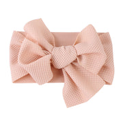 Pure Color Bowknot Seersucker Baby Headwear